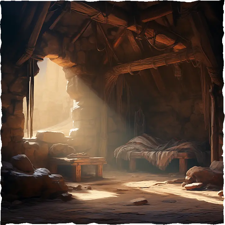 Empty small modest room from the ancient era